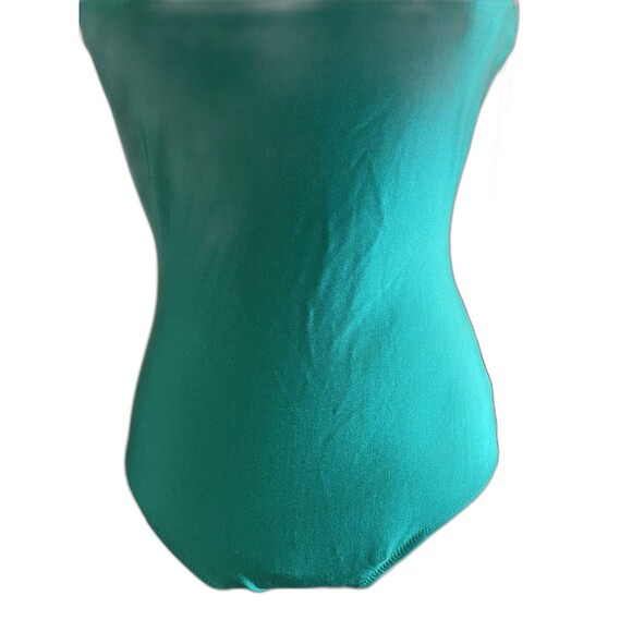 Vintage Gottex Swimsuit Green Gold Baroque Print Scoop Back 12 - Picture 6 of 15